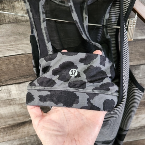 Lululemon Meshed Up Tank Mini Pop Stripe Heathered Slate Black Size 6 - Picture 9 of 16